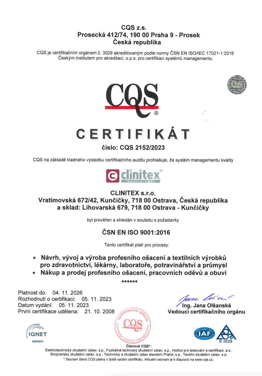 CQS 2152/2023 - ČSN EN ISO 9001:2016