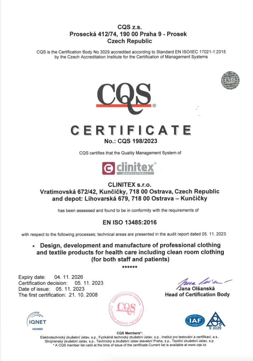 CQS 198/2023 - EN ISO 13485:2016