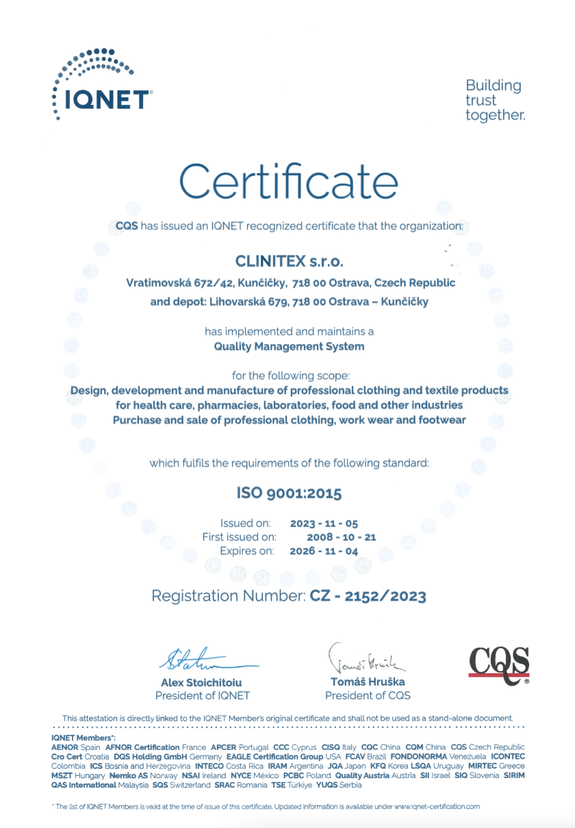 IQNET - ISO 9001:20156