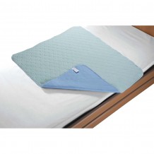 Incontinency bed pad, overlock 85x100cm CLIPSO 4L green/blue