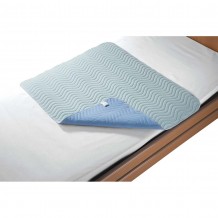 Incontinency bed pad, overlock 85x100cm CLIPSO 5L green/blue