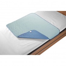 Incontinency bed pad, hemmed 85x100cm CLIPSO 4L green/blue