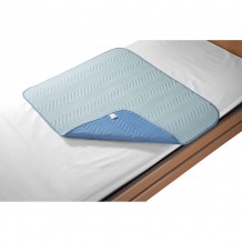 Incontinency bed pad, hemmed 85x100cm CLIPSO 5L green/blue