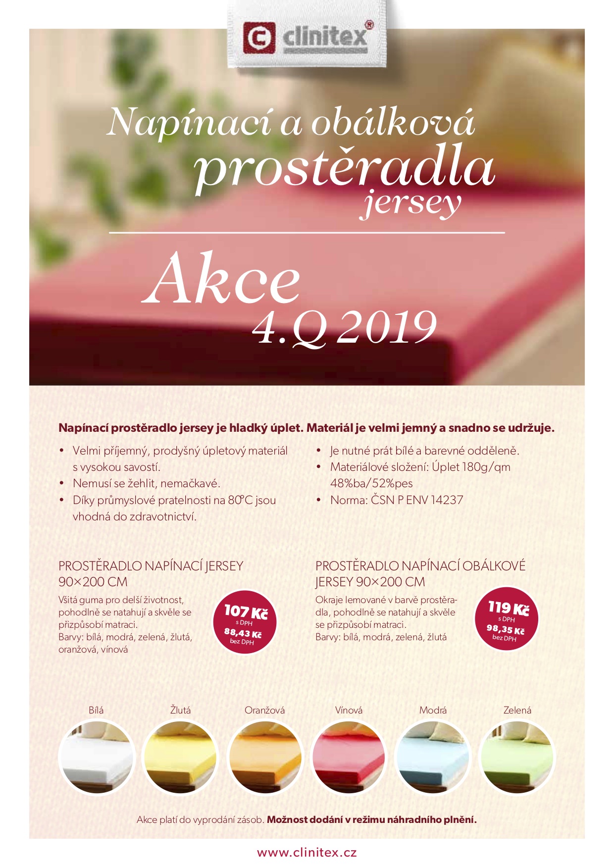 Napínací prostěradla - Akce 2019